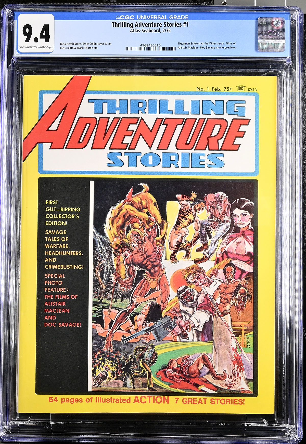 Thrilling Adventure Stories #1 CGC 9.4 ow/w