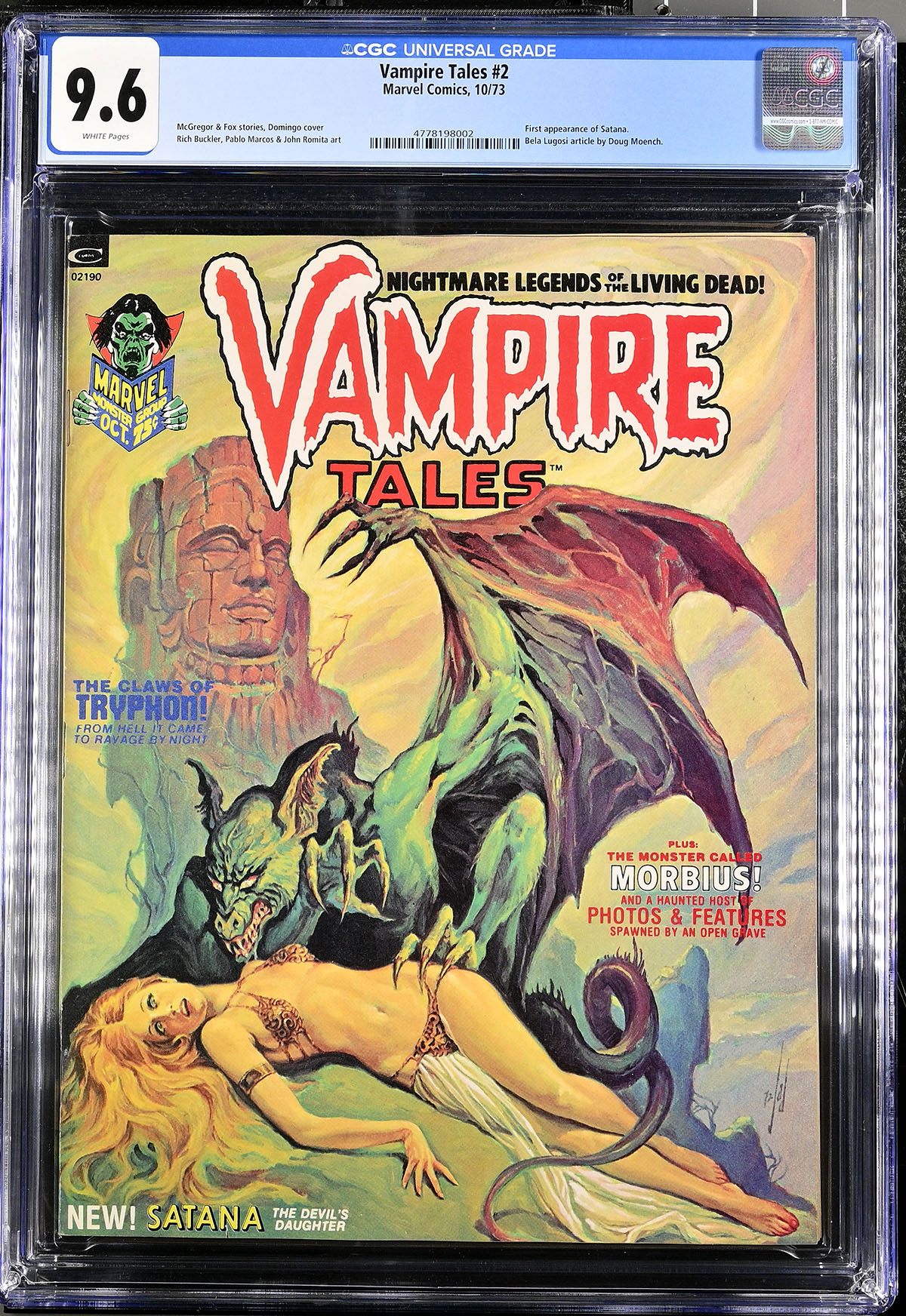 Vampire Tales #2 CGC 9.6 w