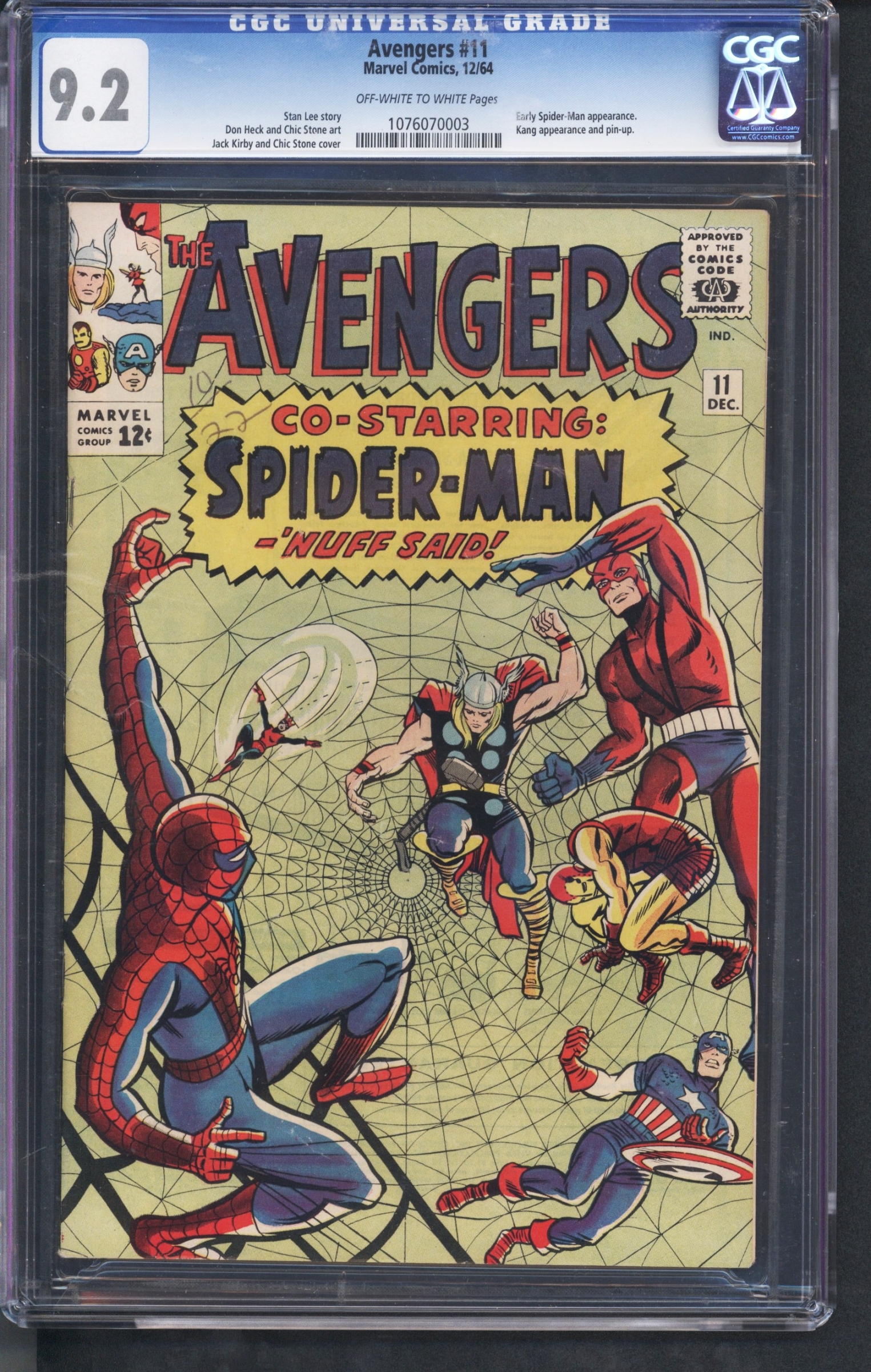 Avengers #11 CGC 9.2 ow/w
