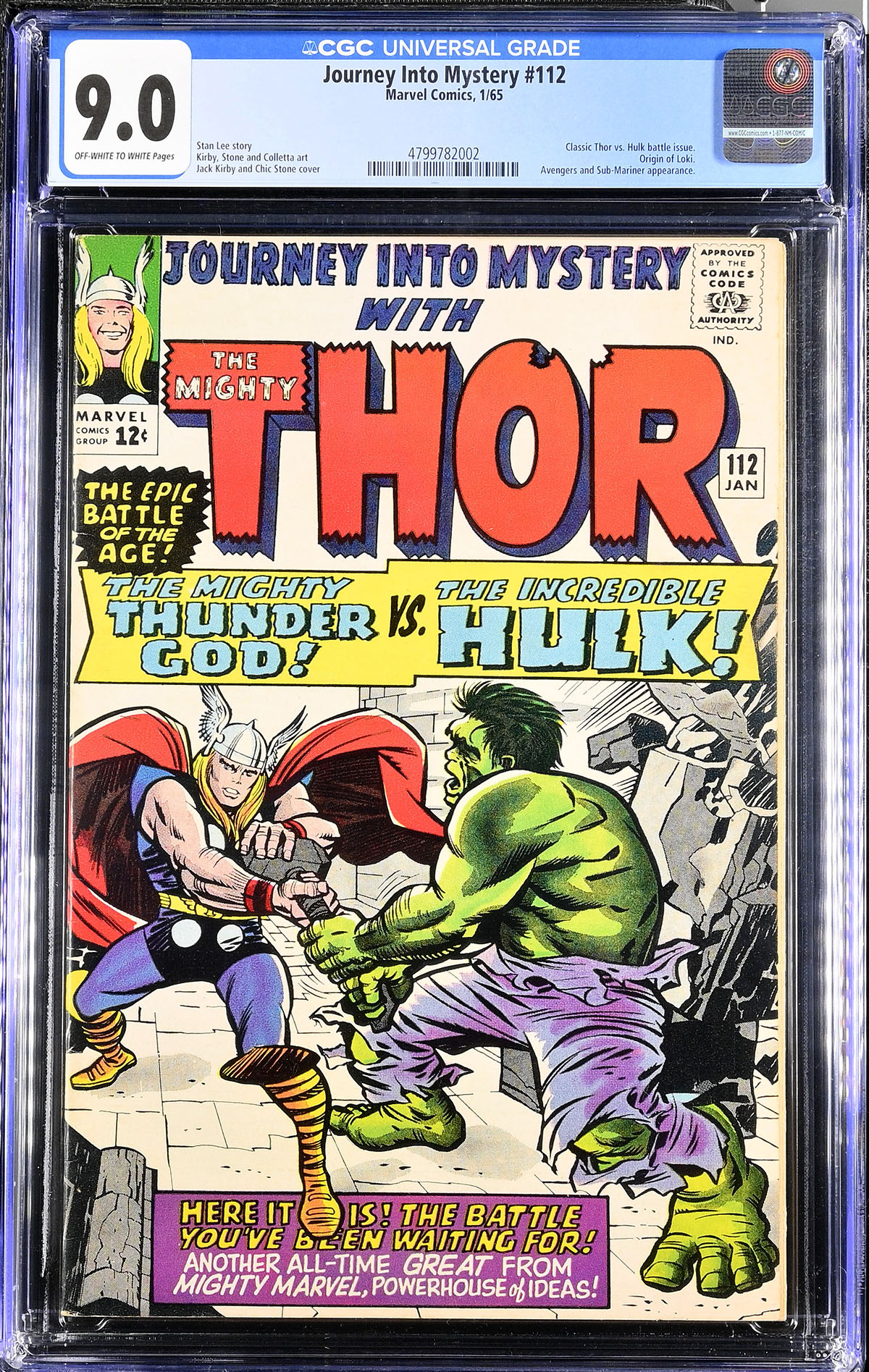 Journey Into Mystery #112 CGC 9.0 ow/w