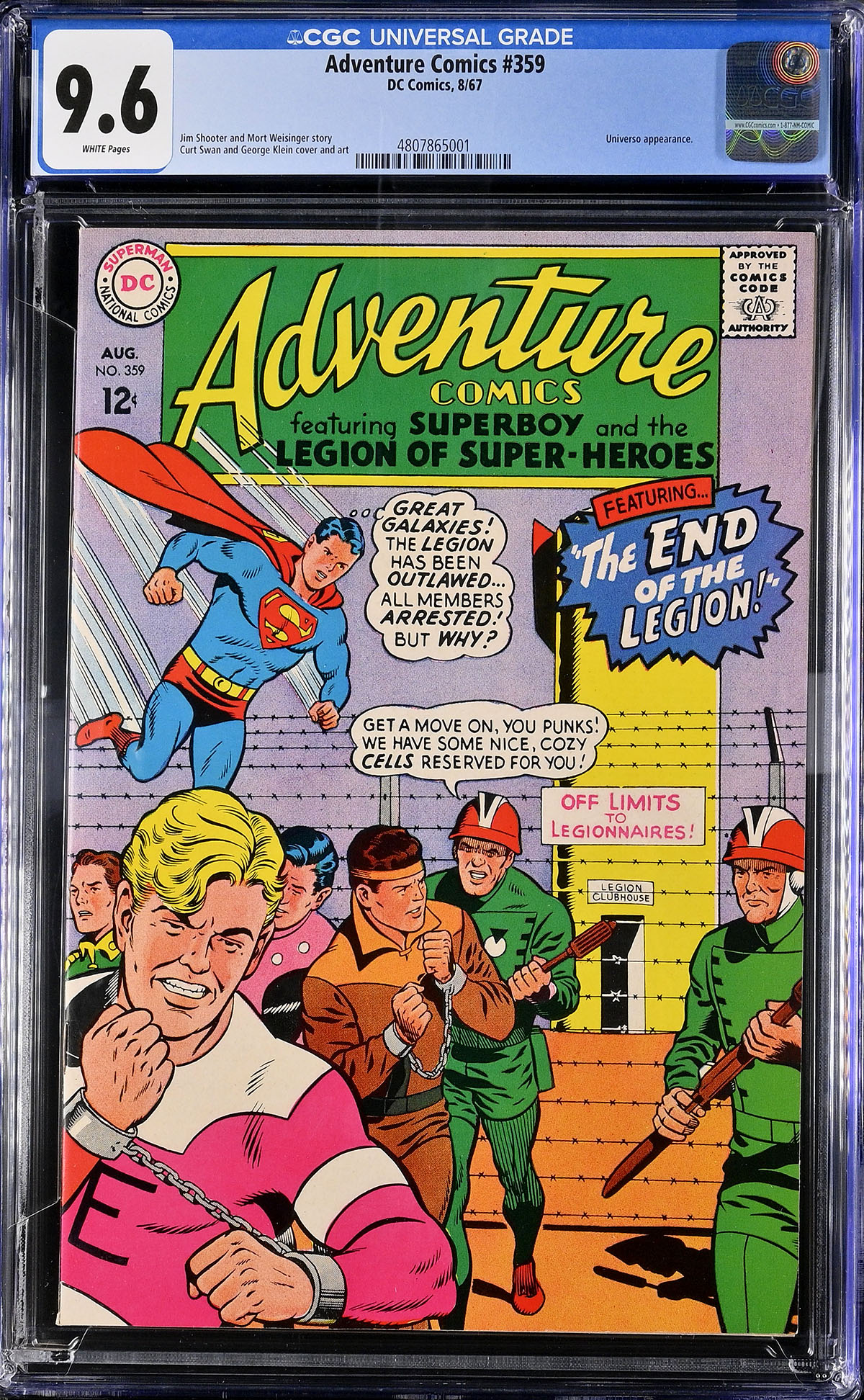 Adventure Comics #359 CGC 9.6 w