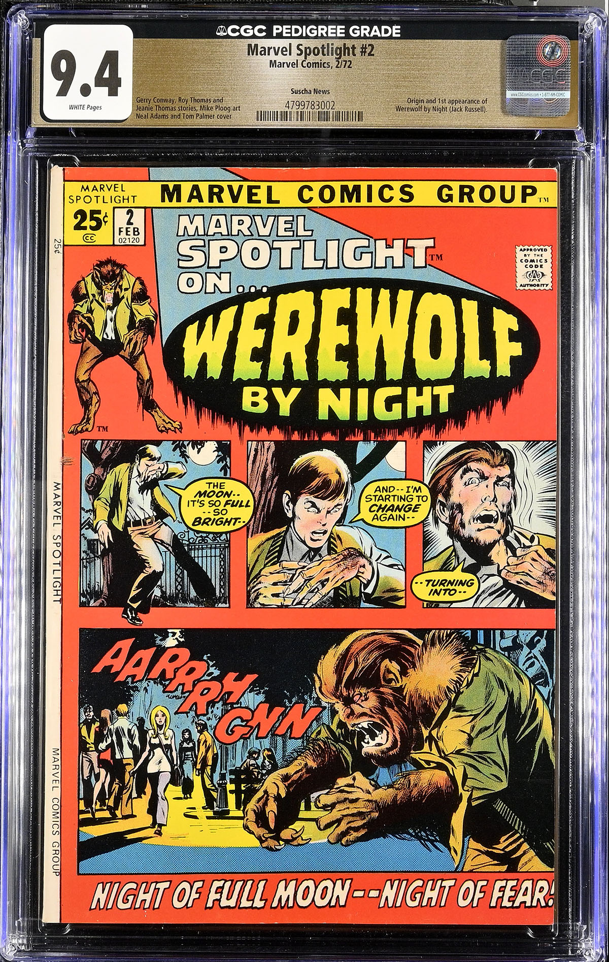 Marvel Spotlight #2 CGC 9.4 w Suscha News