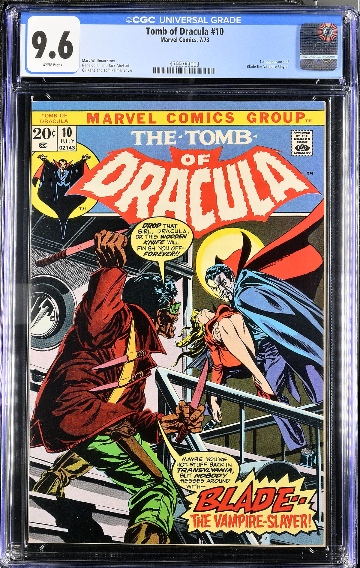 Tomb of Dracula #10 CGC 9.6 w