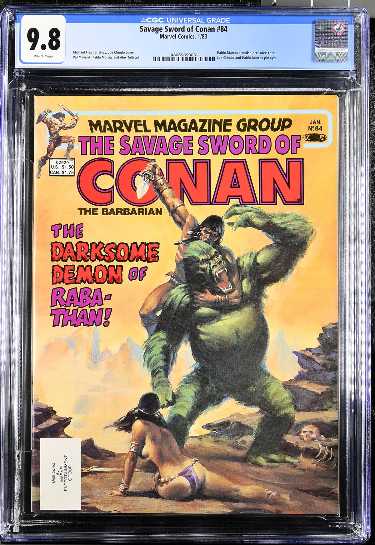 Savage Sword of Conan #84 CGC 9.8 w California Zero Humidity Collection