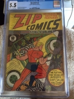 Zip Comics #2 CGC 5.5 cr/ow