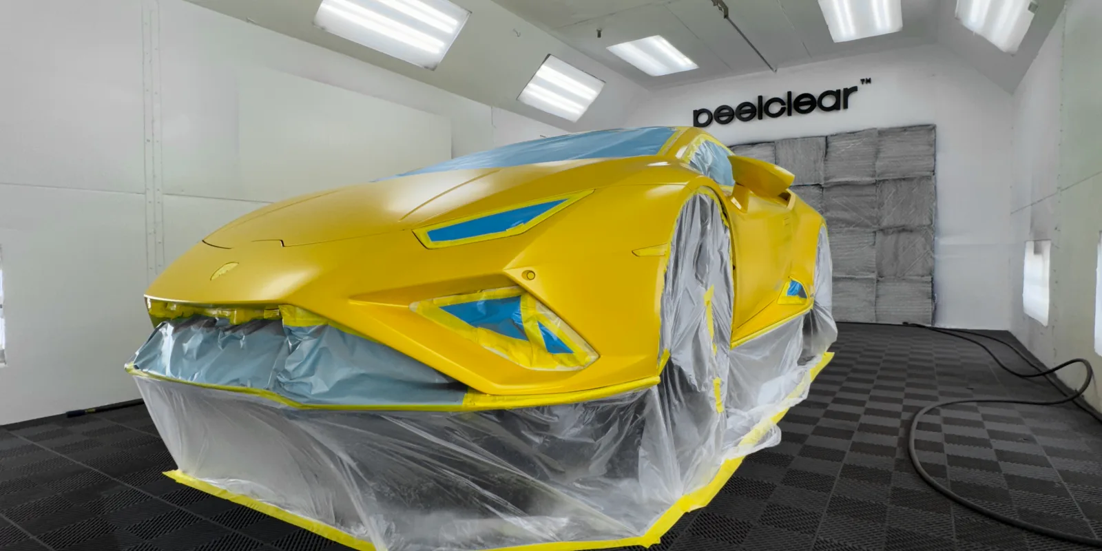 Peelclear sprayed with standard HVLP booth equipment