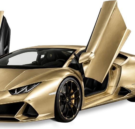 Gold package: full vehicle with doors and jambs coated in gold
