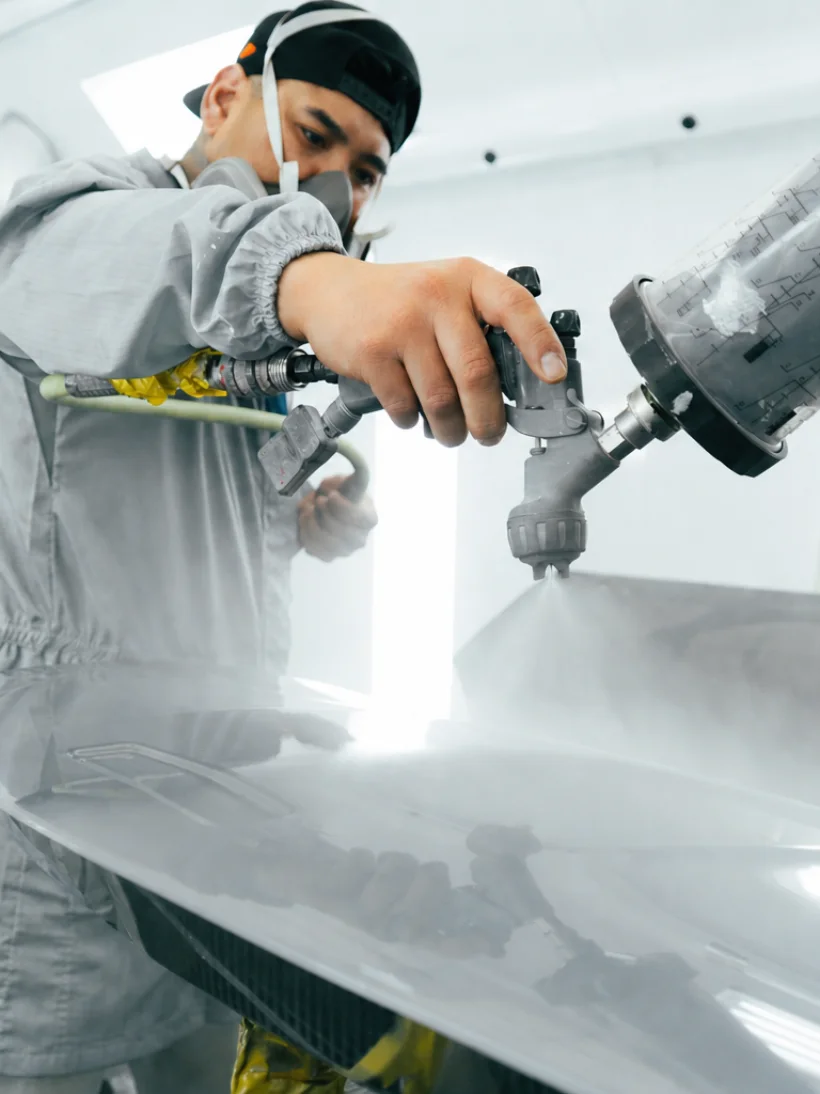Spray applied in a professional spray booth