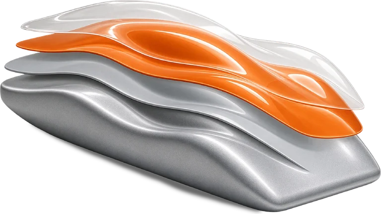 Peelclear layers: base coat, color and effect, top coat