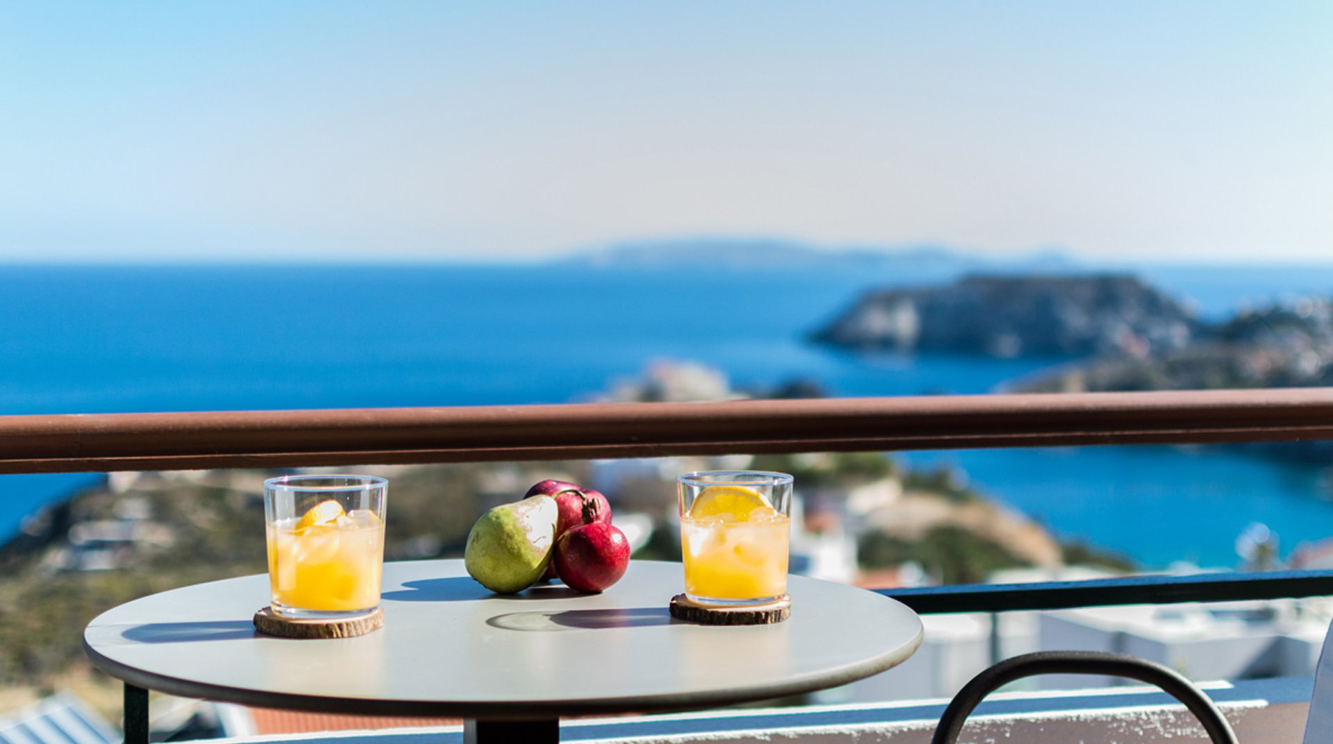 The sea view from the balcony of Pela Mare Hotel