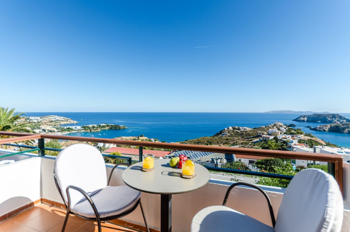 The sea view from the balcony of Economy Single Room at Pela Mare Hotel