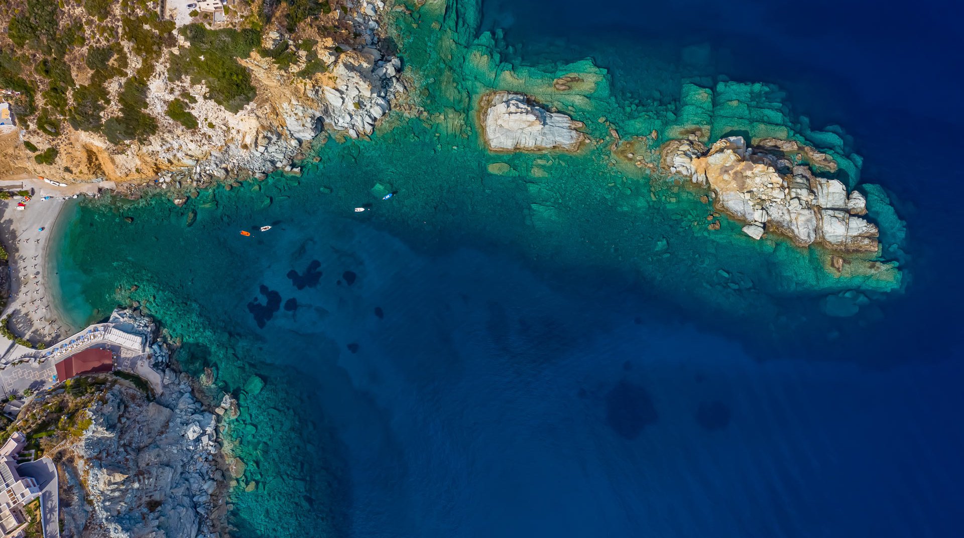 The beach near Pela Mare Hotel