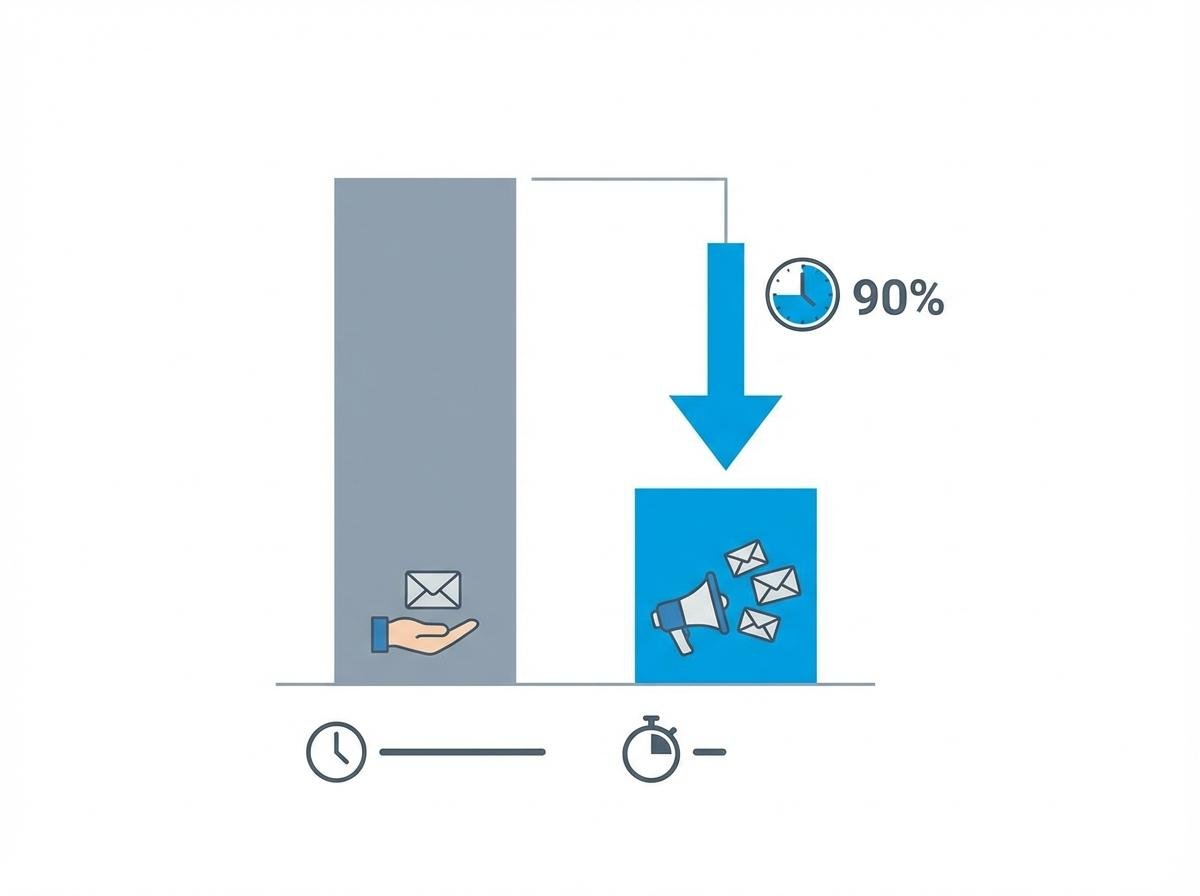 개별발송과 대량발송 시간 비교 그래프