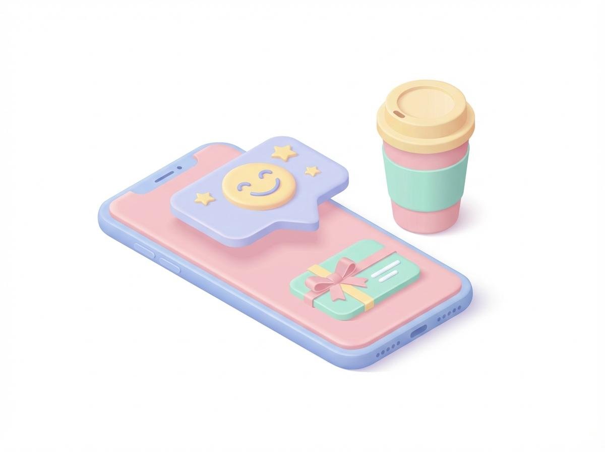 레스토랑 만족도 조사 알림톡과 커피 기프티콘 이미지