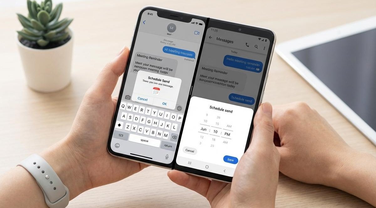 스마트폰 문자예약 설정 화면