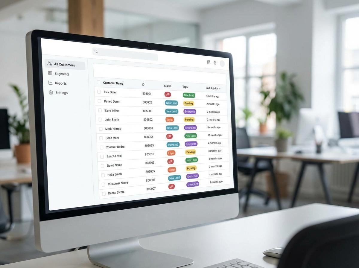 태그 기능 활용 고객 데이터 관리 화면