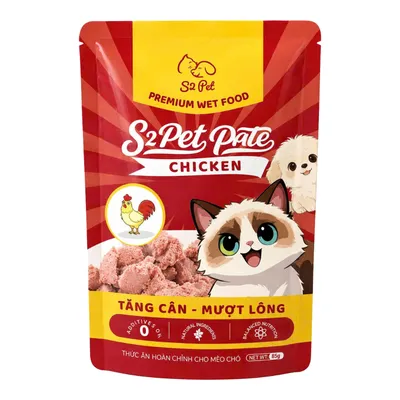 Pate S2PET Cho Mèo & Cún Vị Gà Gói 85g
