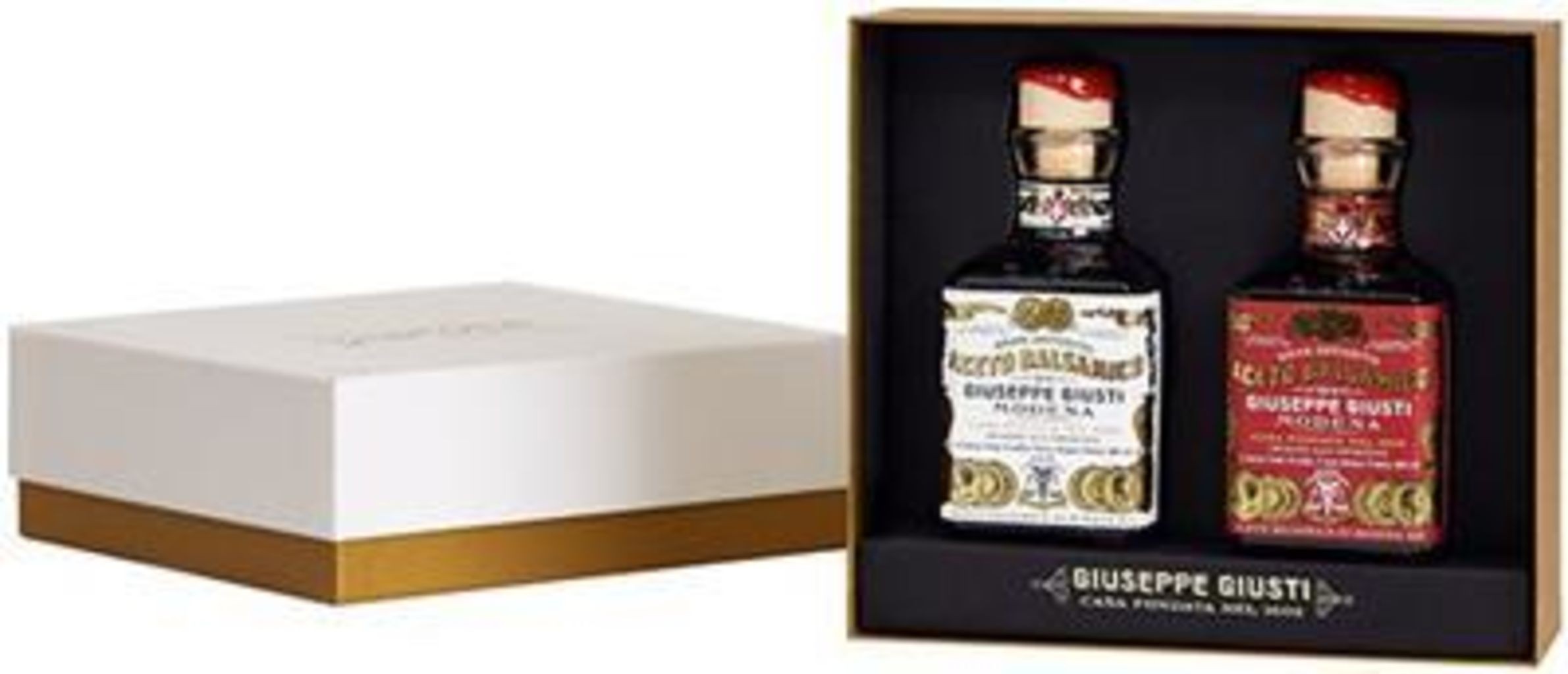 2er Schmuckkarton 2&3 Goldmedaillen 2x0,25l Aceto Balsamico di Modena IGP  Giuseppe Giusti 