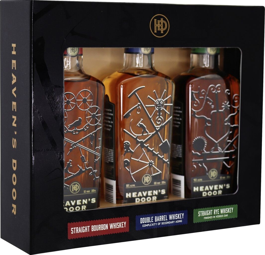 Heaven's DoorTrio 3x0,2l American Whisky in GP je 1x0,2l Bourbon 45%vol, Rye 46%vol  Heaven's Door 