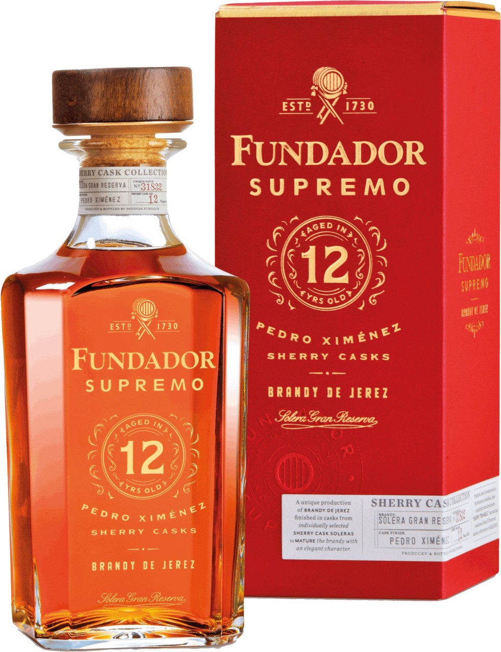 Brandy de Jerez Fundador Supremo Solera Gran Reserva 12 YO Bodegas Fundador 