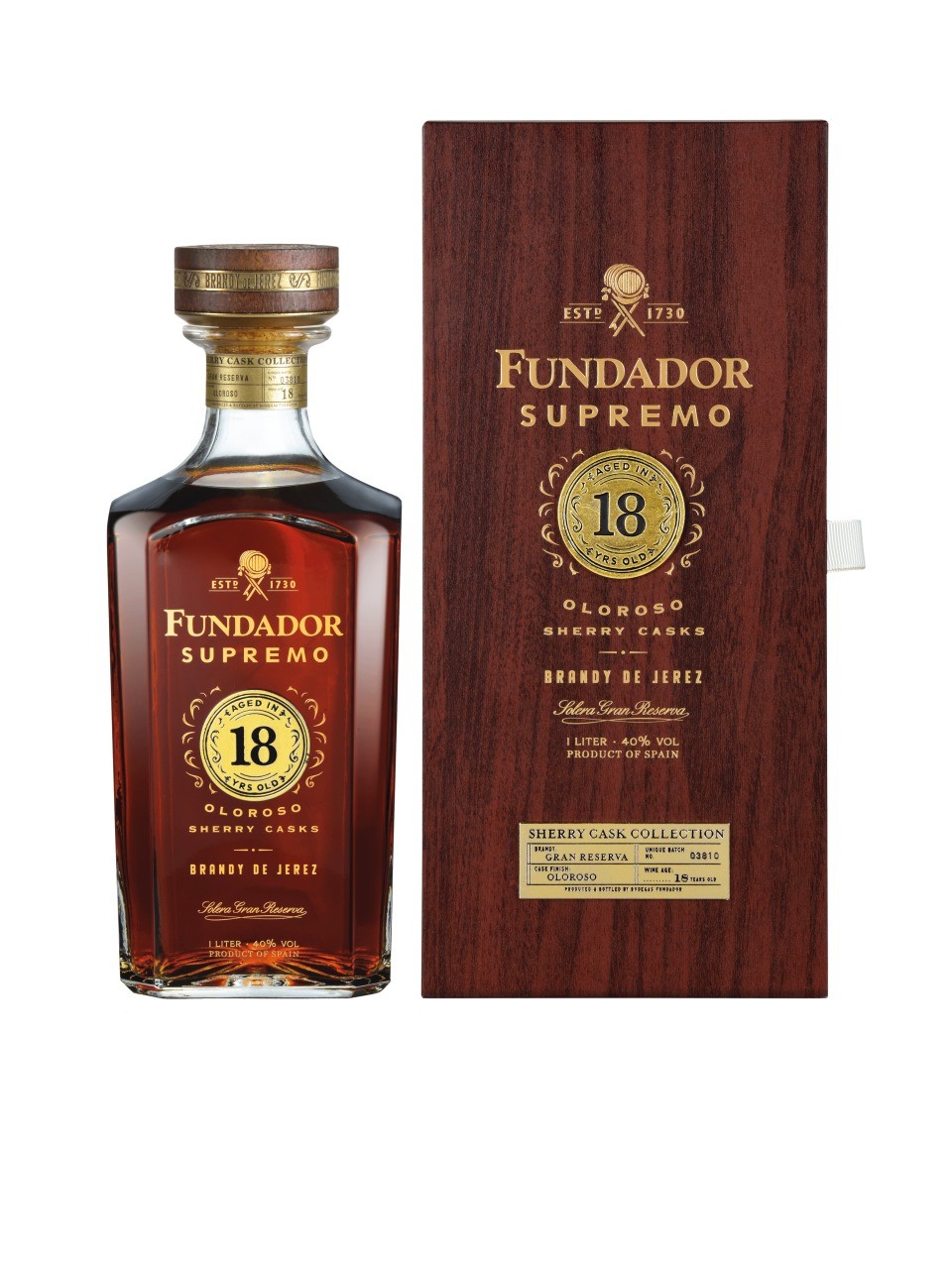 Brandy de Jerez Fundador Supremo 18 YO - 40% Vol.   Bodegas Fundador 