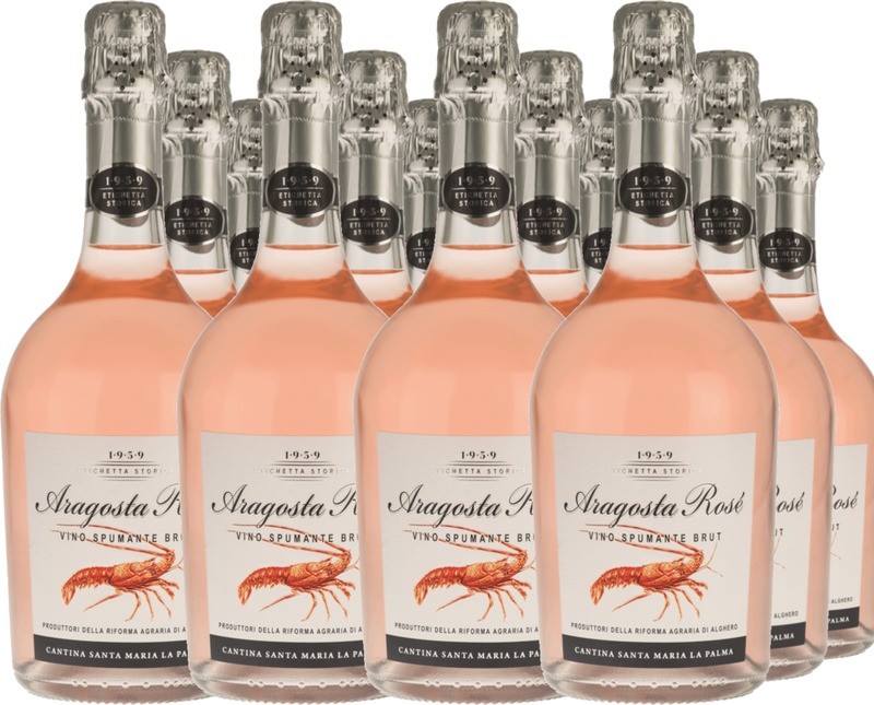 12er Vorteilspaket Aragosta Rosé Vino Spumante Brut