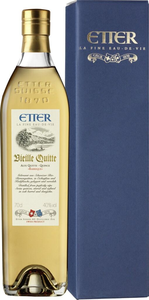 Etter Vieille Quitte aus Schweizer Hausgärten,l 40% Vol. Etter Söhne AG Distillerie Zug 