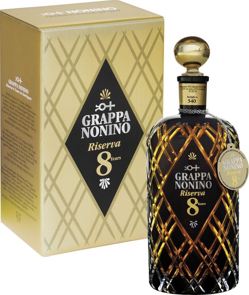 Grappa Riserva 8 Jahre 43%vol. einzeln in Geschenkpackung (0,7l) Nonino Distillatori Friaul