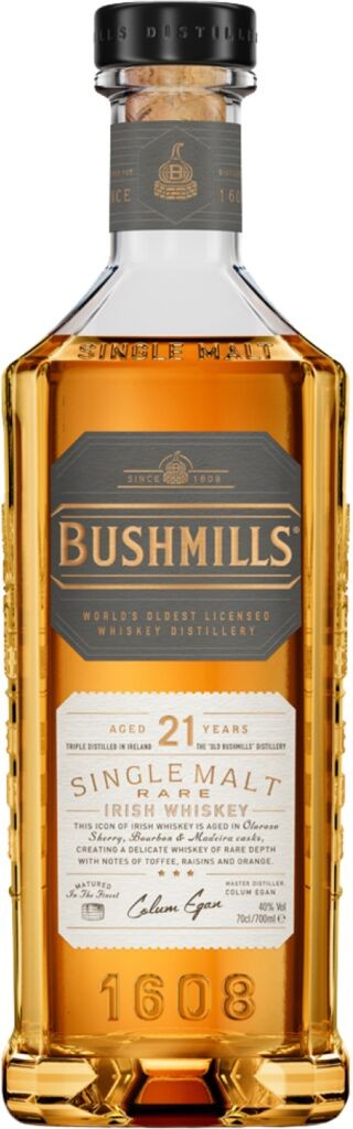 21 Years Single Malt Irish Whiskey 40% vol in Geschenkverpackung - streng limitiert - Bushmills 