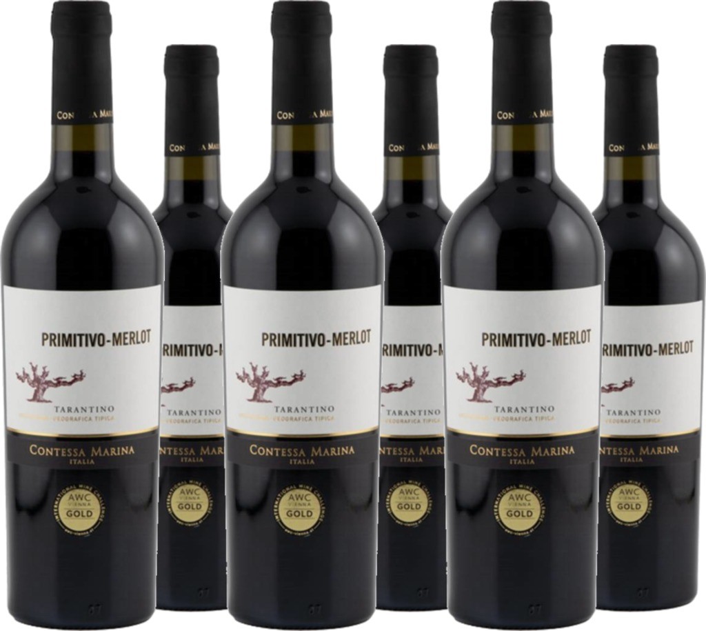 6er Vorteilspaket Primitivo Merlot Tarantino IGT Contessa Marina