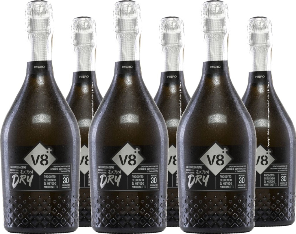 6er Vorteilspaket v8+ Piero Valdobbiadene Prosecco Superiore Extra Dry
