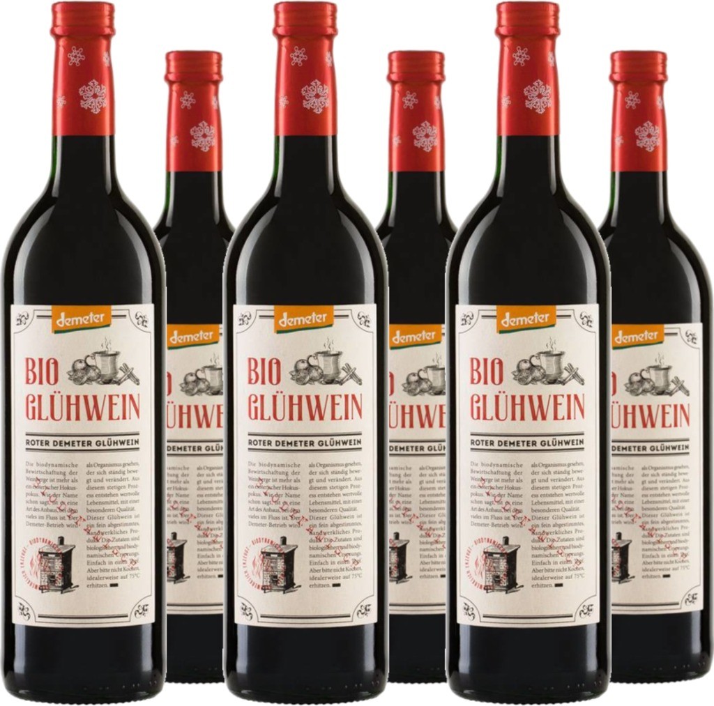 6er Vorteilspaket Glühwein rot 0,75 l Demeter