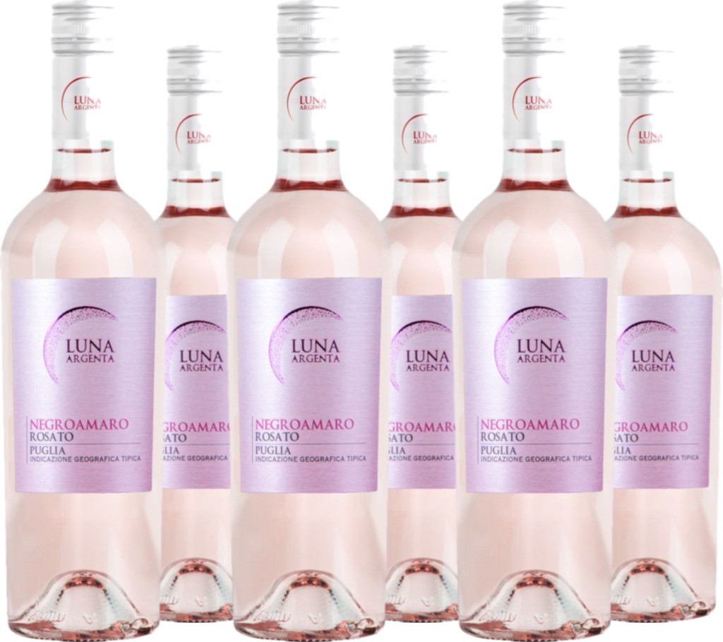 Rosato, Argenta Luna Vino Mondo Vorteilspaket Negroamaro 6er del