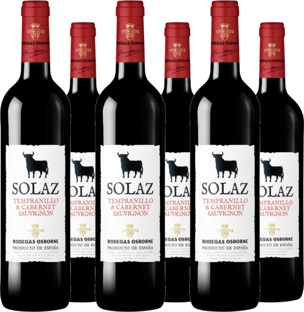 6er Vorteilspaket Solaz Tempranillo / Cabernet Sauvignon Puglia IGT