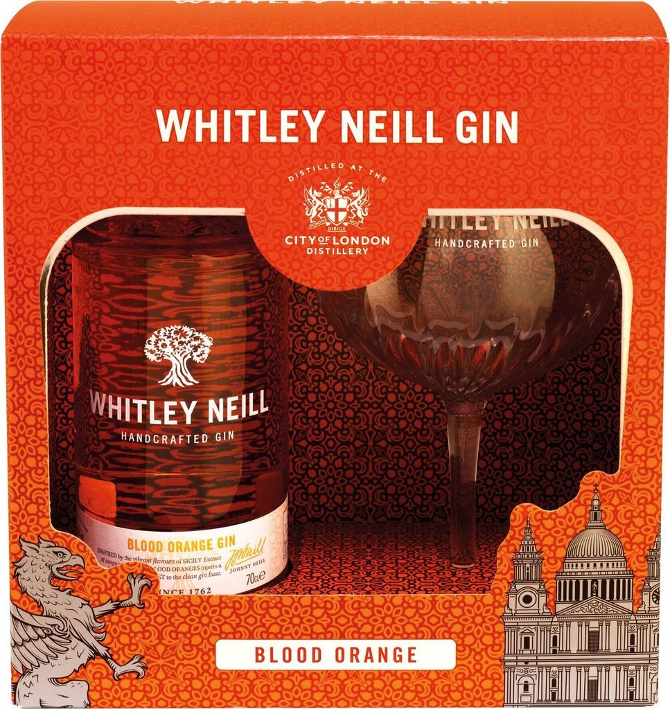 Whitley Neill Blood Orange Gin mit Glas  Whitley Neill 