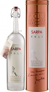 Grappa Sarpa di Poli in Geschenkröhre Jacopo Poli Venetien