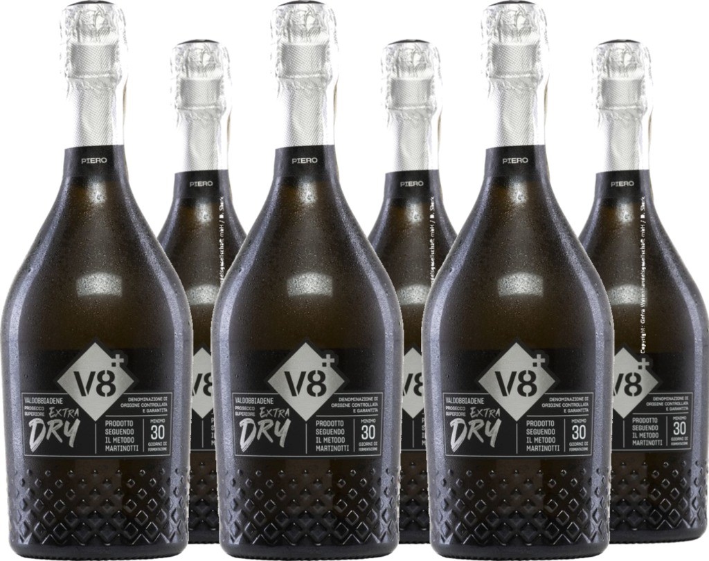 6 Voordeelpakket v8+ Piero Valdobbiadene Prosecco Superiore Extra Dry