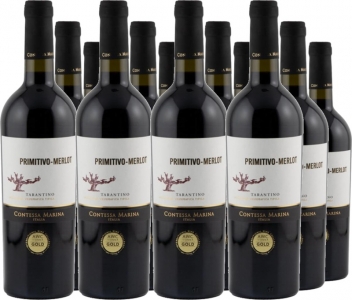 12 Voordeelpakket Primitivo Merlot Tarantino IGT Contessa Marina