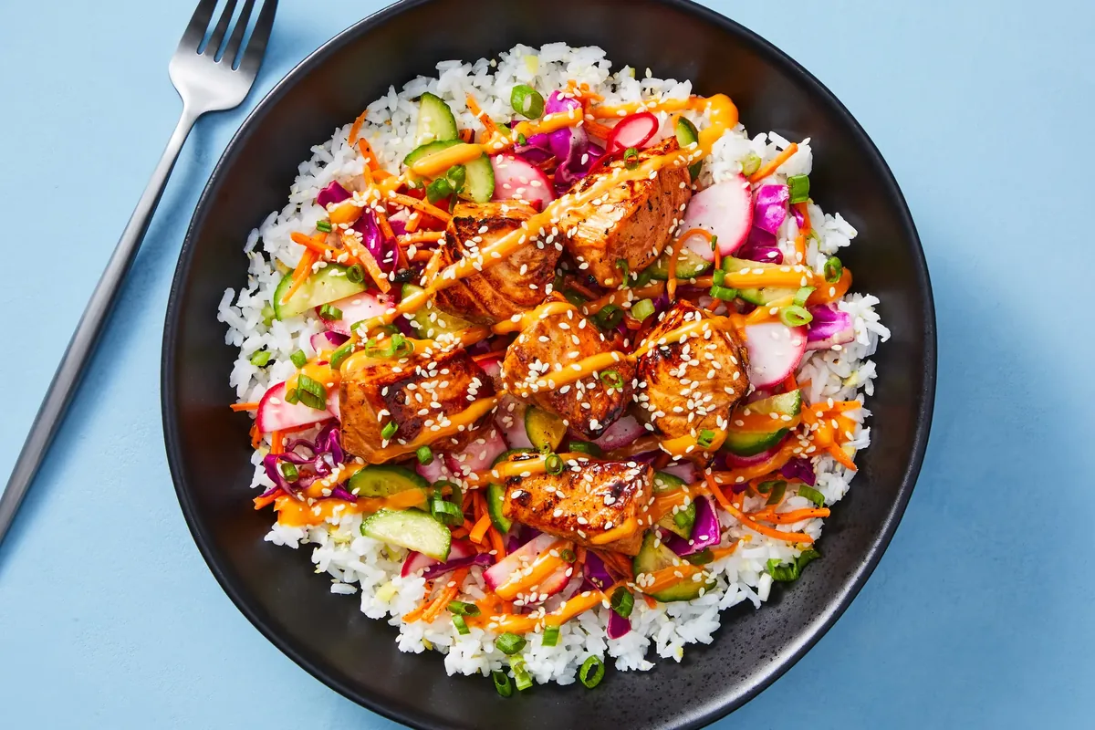 Blackened Thai Tilapia Poke Bowl with Vermicelli