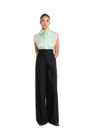 MULTI-LAYERED WOOL TROUSERS