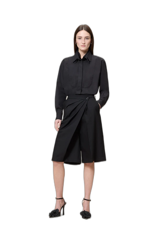 PLEATED WOOL CULOTTES