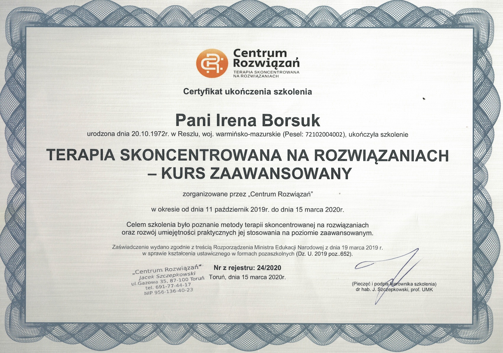 TSR Kurs Zaawansowany