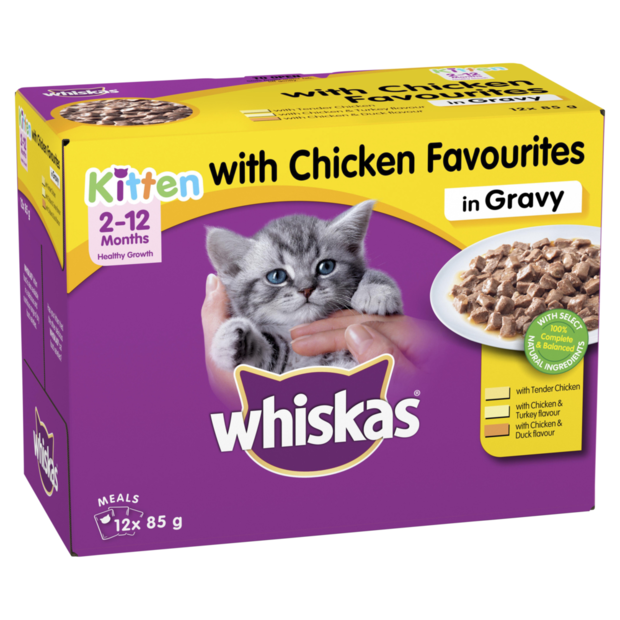 Whiskas Wet Cat Food Kitten Chicken Pouches Gravy | Pet Circle