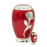 Monarch Rose Red Enamel Urn