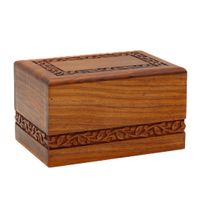 Carved Vine Wooden Urn