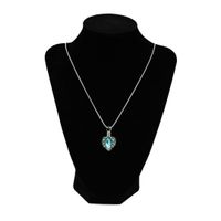 Aqua Crystal Heart Necklace
