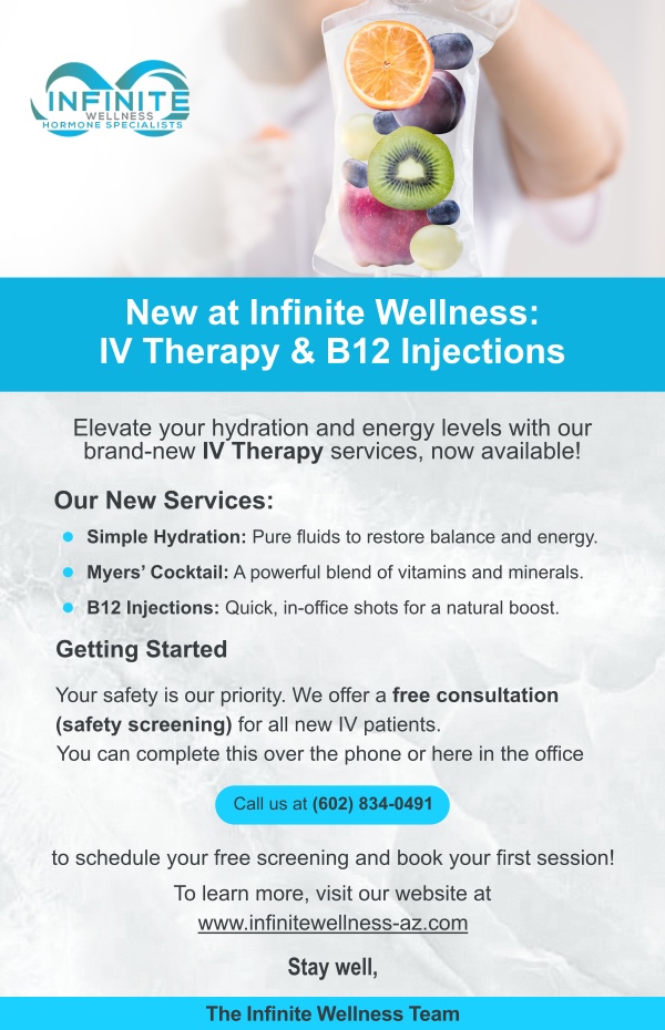 New at Infinite Wellness: IV Therapy & B12 Injections