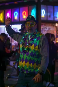Photograph: Festive Mardi Gras Night Reveler