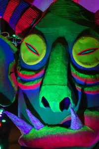 Photograph: Vibrant Blacklight Monster Mask