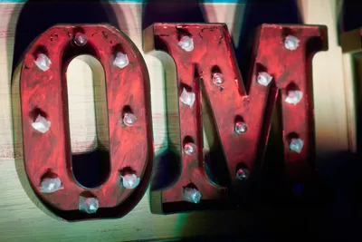 Photograph: Red OM Marquee Sign